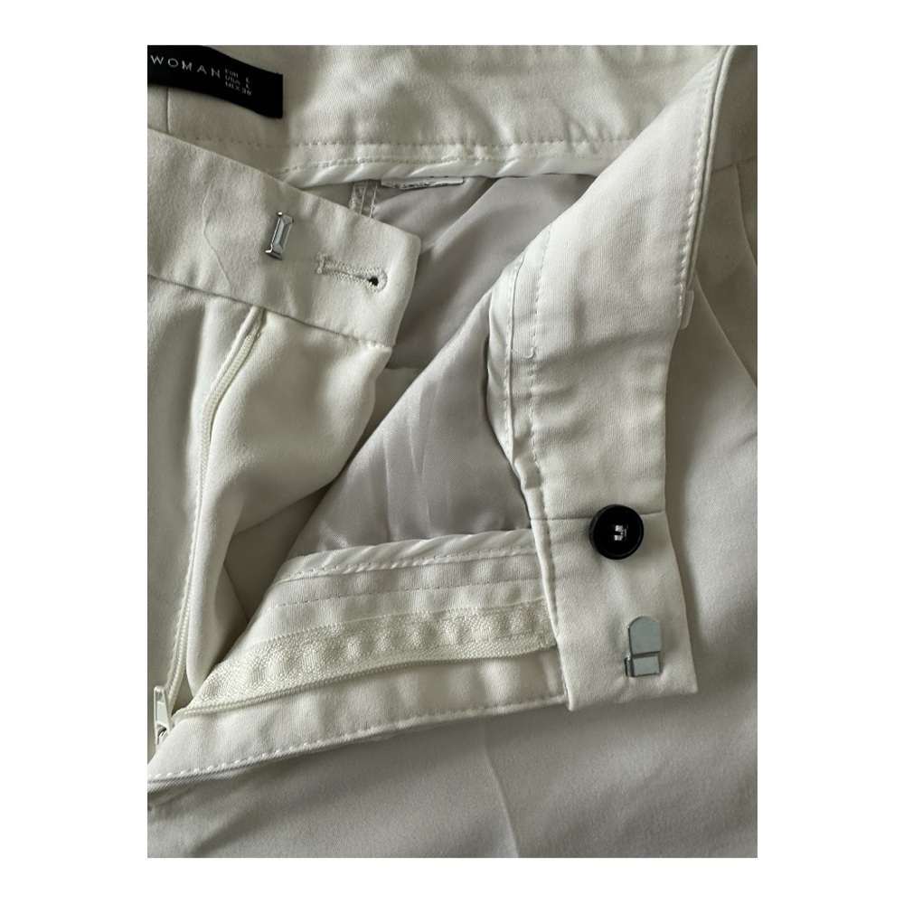 Zara White Tailored Ankle Trousers – Size L Workwear Minimal Chic - Picture 8 of 9
